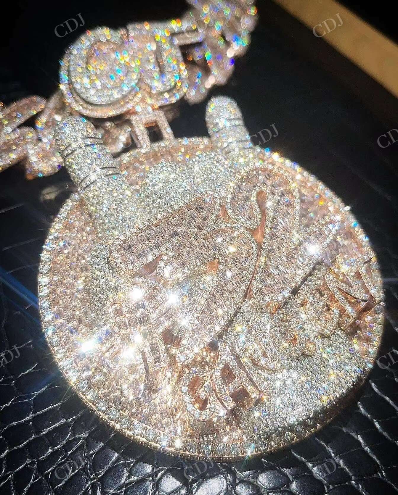 Custom Letter Diamond Fully Iced Out VVS Moissanite Two Tone 925 Sterling Silver 18K Solid Gold Plated Hip Hop Pendant for Men