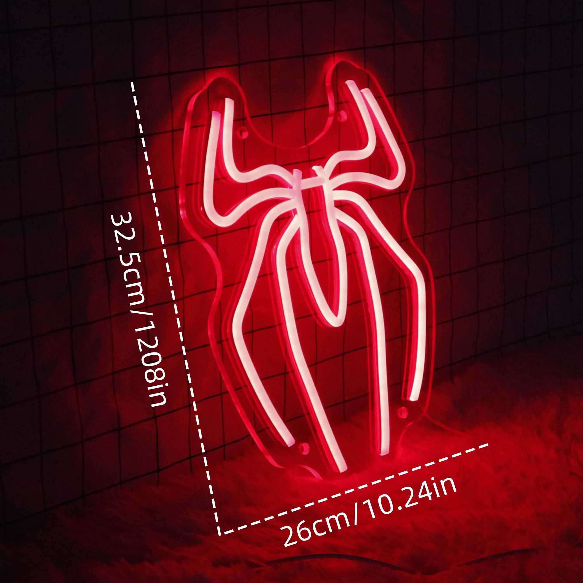 Spider Anime Neon Sign LED Light Up Sign Neon Signs for Game Room Man Cave Bar Kids Bedroom Wall Decor Fun Birthday Gift XJ250626