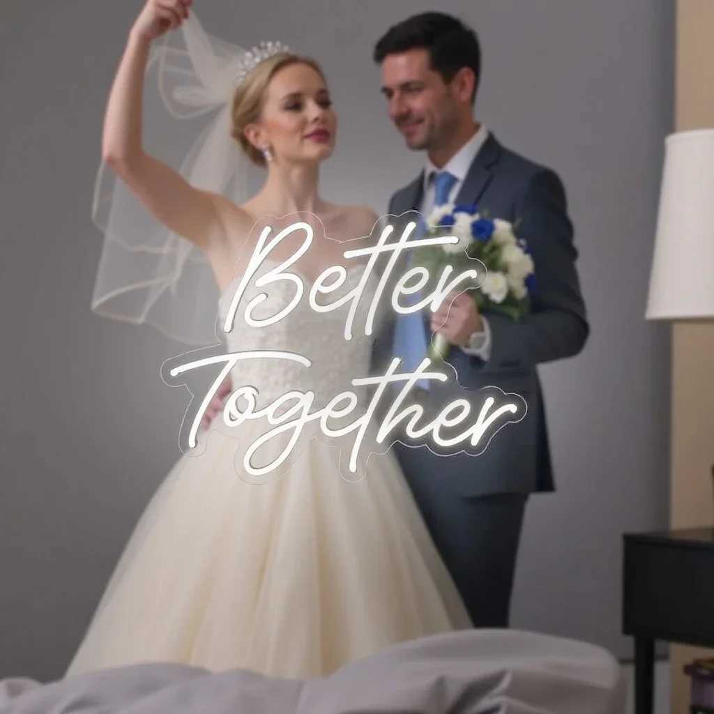 Neon Sign Better Together Wedding Decorations Lights Bedroom Anniversary Engagement Neon LED Sign Aesthetics Room DecorationsXJ250626