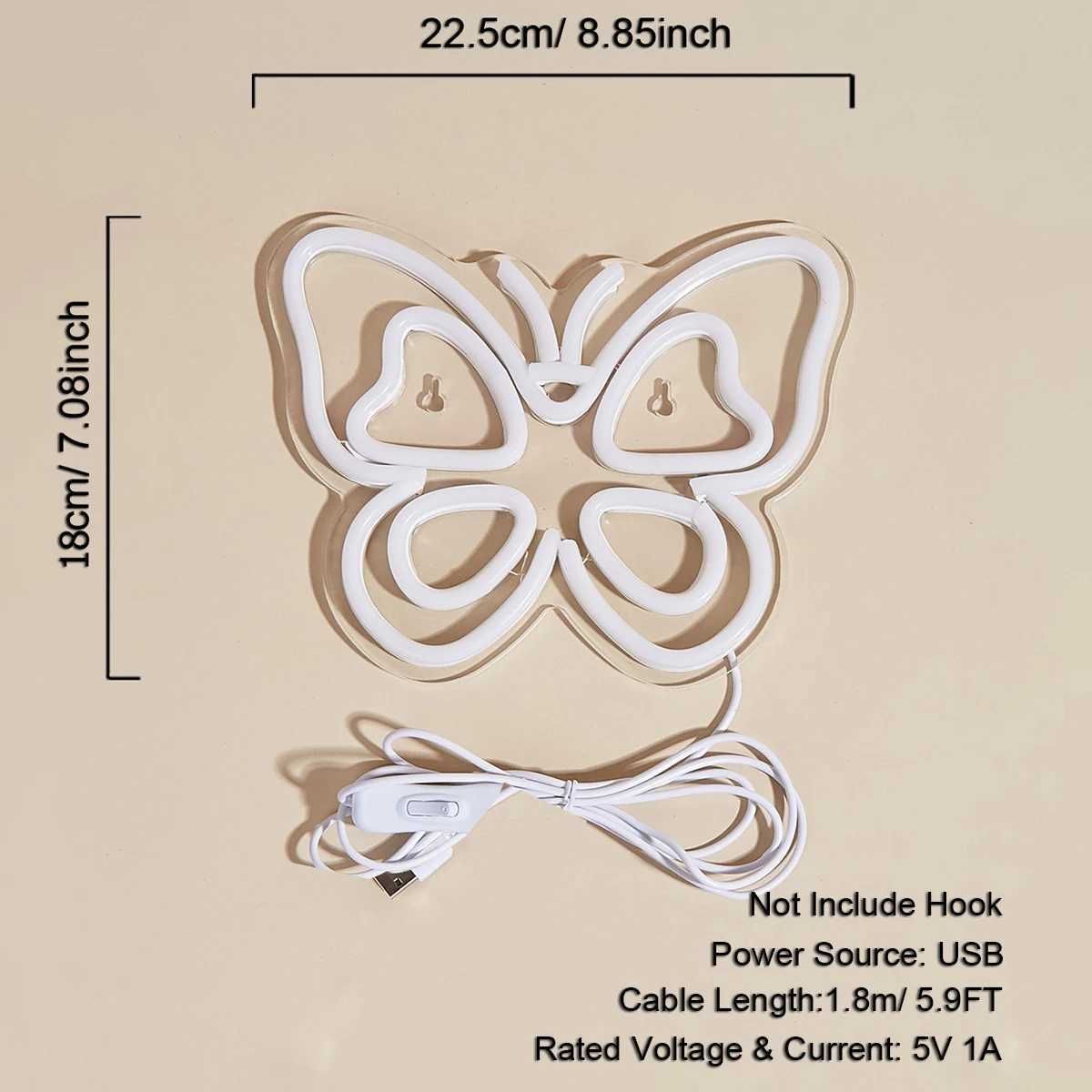 Chi-buy LED Neon Butterfly USB Powered Neon Signs Night Light 3D Wall Art Game Room Bedroom Living Room Decor Lamp SignsXJ250626