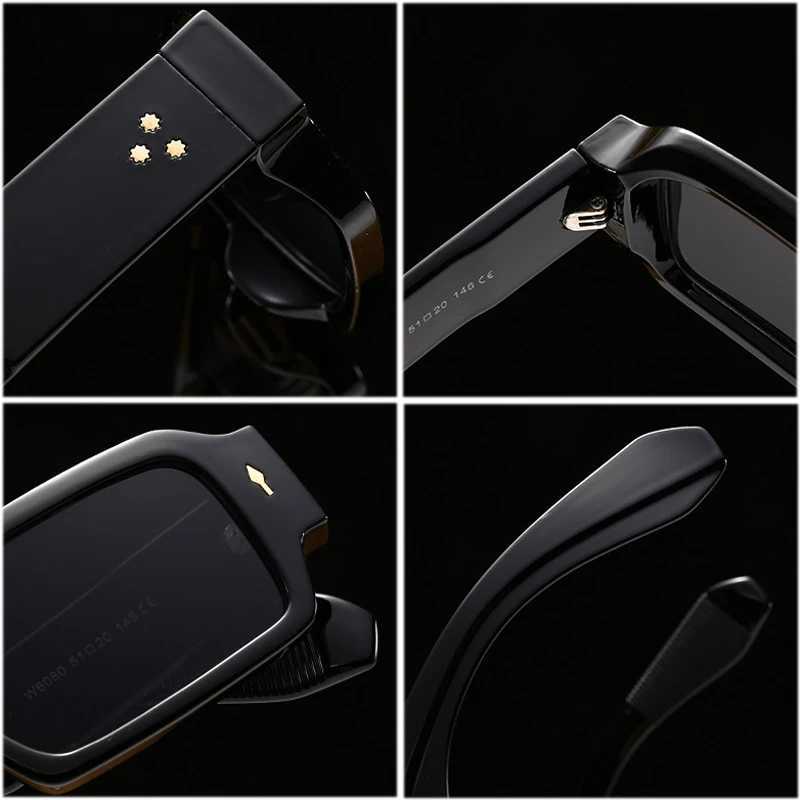 SO EI Ins Popular Fashion Square Women Rivets Sunglasses Vintage Punk Men Trending Shades UV400 Blue Green Sun Glasses U250627
