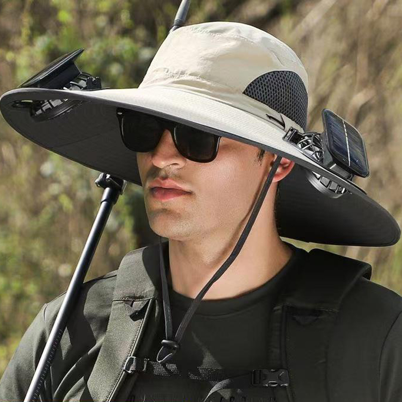 Solar Fan Cap Sunhat Wide Brim Hats Caps Fashion Accessories Sunbonnet Solar Energy Power Sun Protection Cooling Unisex Multiple Fans