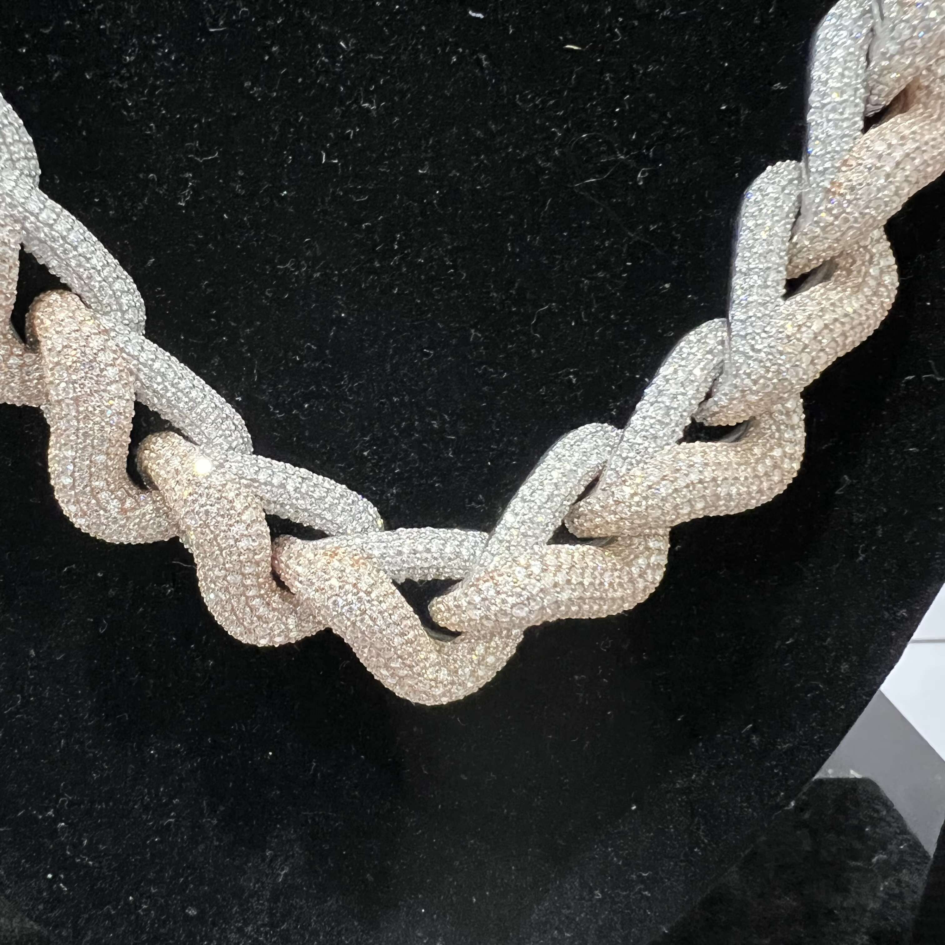 Custom VVS Moissanite Hip Hop Cuban Link Chain Round Cut Diamond Chain High Quality 925 Sterling Silver Cuban Chain for Men