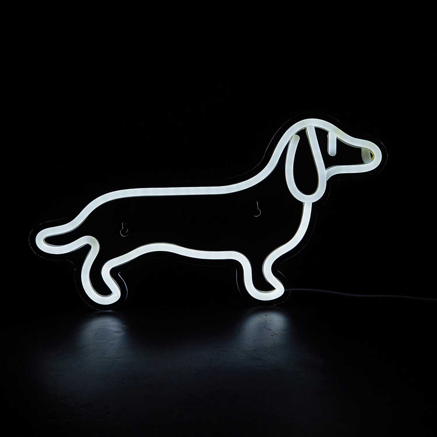 Chi-buy LED Neon Dog USB Powered Neon Signs Night Light 3D Wall Art Game Room Bedroom Living Room Decor Lamp SignsXJ250626