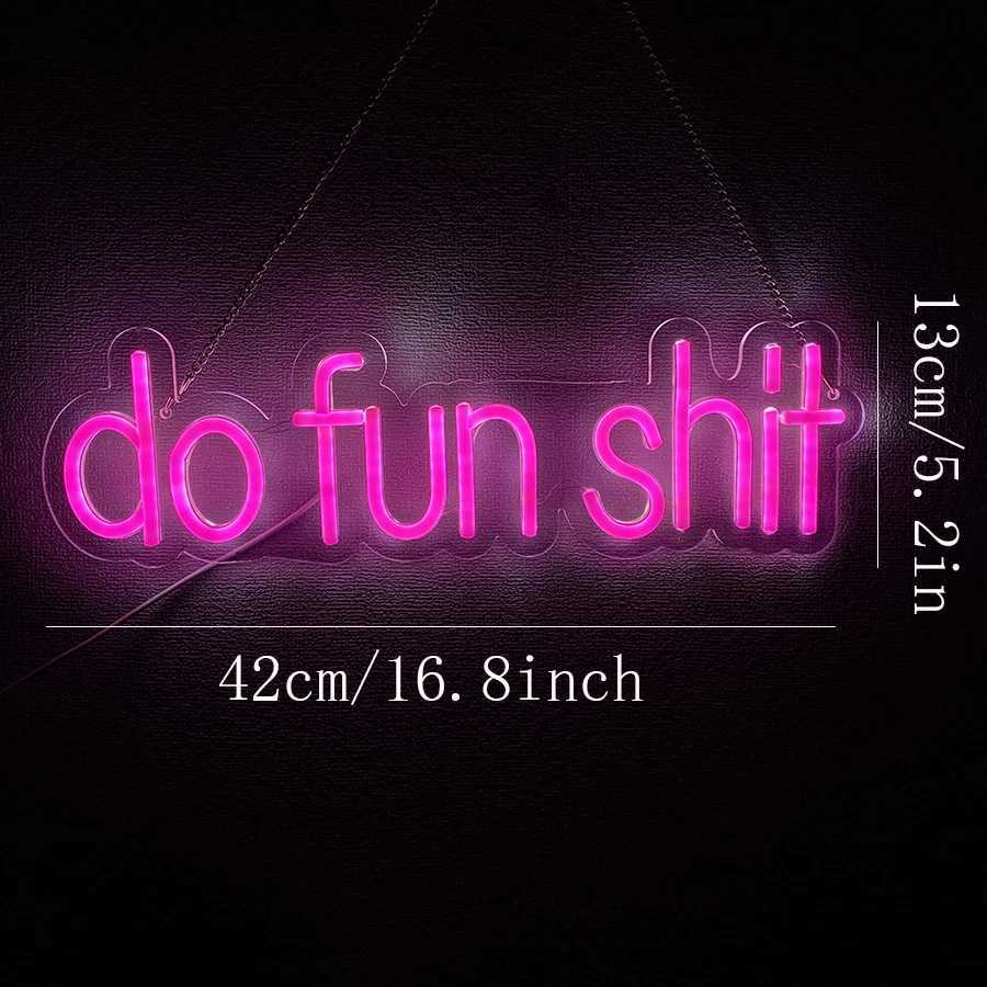 Do Fun Shit Neon Sign for Wall Decor Neon Lights Party Decor USB Powered Switch LED Neon Lights Lighting for Office Bedroom. XJ250626