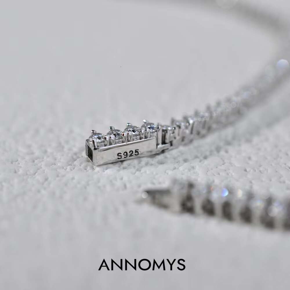 925 Sterling Silver Moissanite Tennis Necklace for Women Dazzling Diamond-Cut Chain Luxury Gift Jewelry