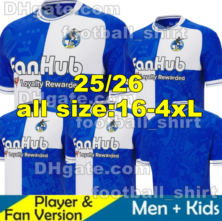 25 26 Bristol Rovers Soccer Jerseys 2025 2026 Bristol Home Away men kit Football Shirts Short Camisas de Futebol