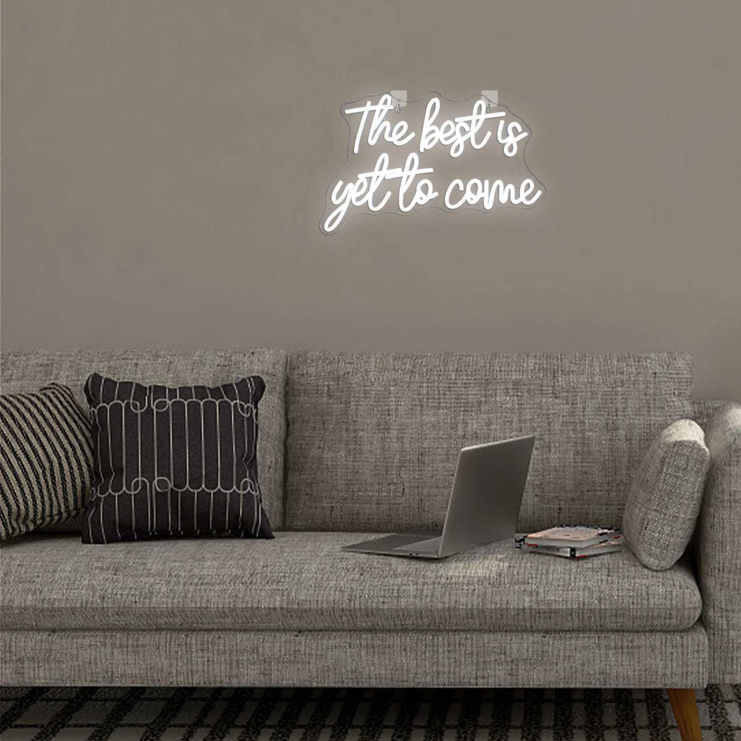 The Best Is Yet To Come Neon Sign Wall Decor White art Letter Led Neon USB Powered Bar Wedding Kids Room Neon Birthday Party XJ250626