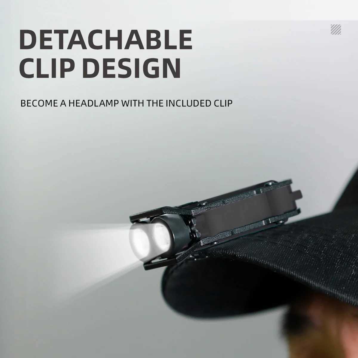 WARSUN Mini LED Flashlight SQ10 Rechargeable Keychain Torch Light with Clip Headlight for Outdoor Camping Hiking Emergency W250701