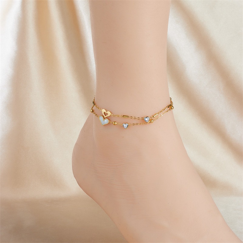 Waterproof 18K Gold Plated Anklets Ankle Bracelets for Women Cloud Bowknot Heart Pearl Butterfly Charm Women Beach Jewelry Gift for Her Women Mom Wife