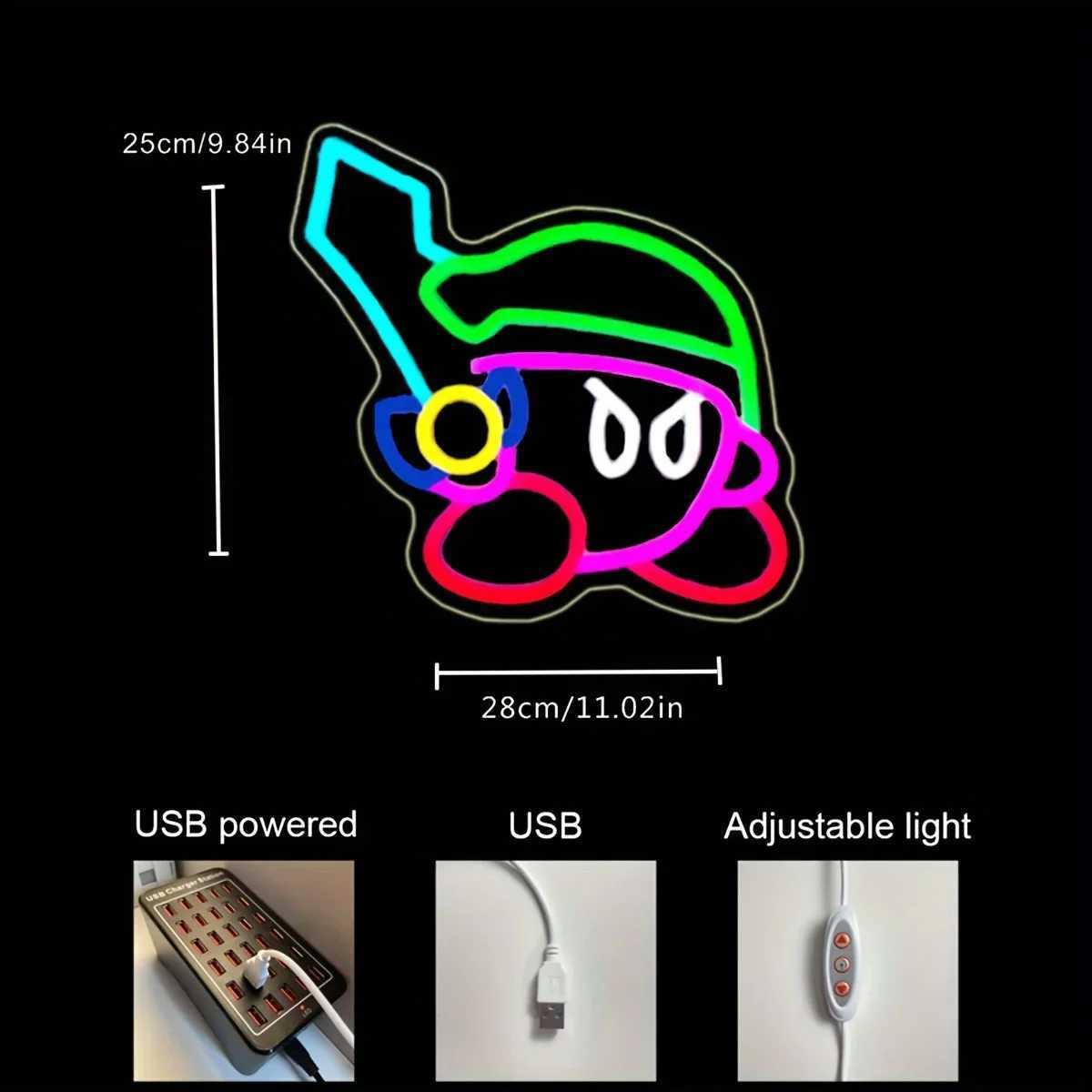 Cartoon Character Neon Sign Light - Game Pet LED Wall Accent for Bedroom Living Room Decor Theme Party PropsXJ250626