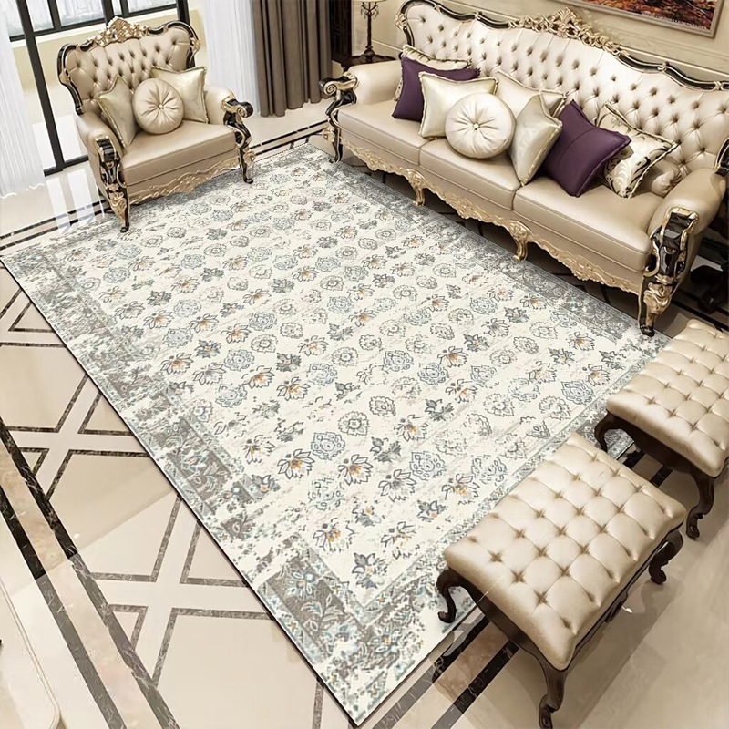 VIKAMA Amazon Persian Style Living Room Loop Pile Rug Nomadic Moroccan Style Bedroom Sofa Non-Slip Wear Resistant Dirty Resistant Rugs Home Decoration