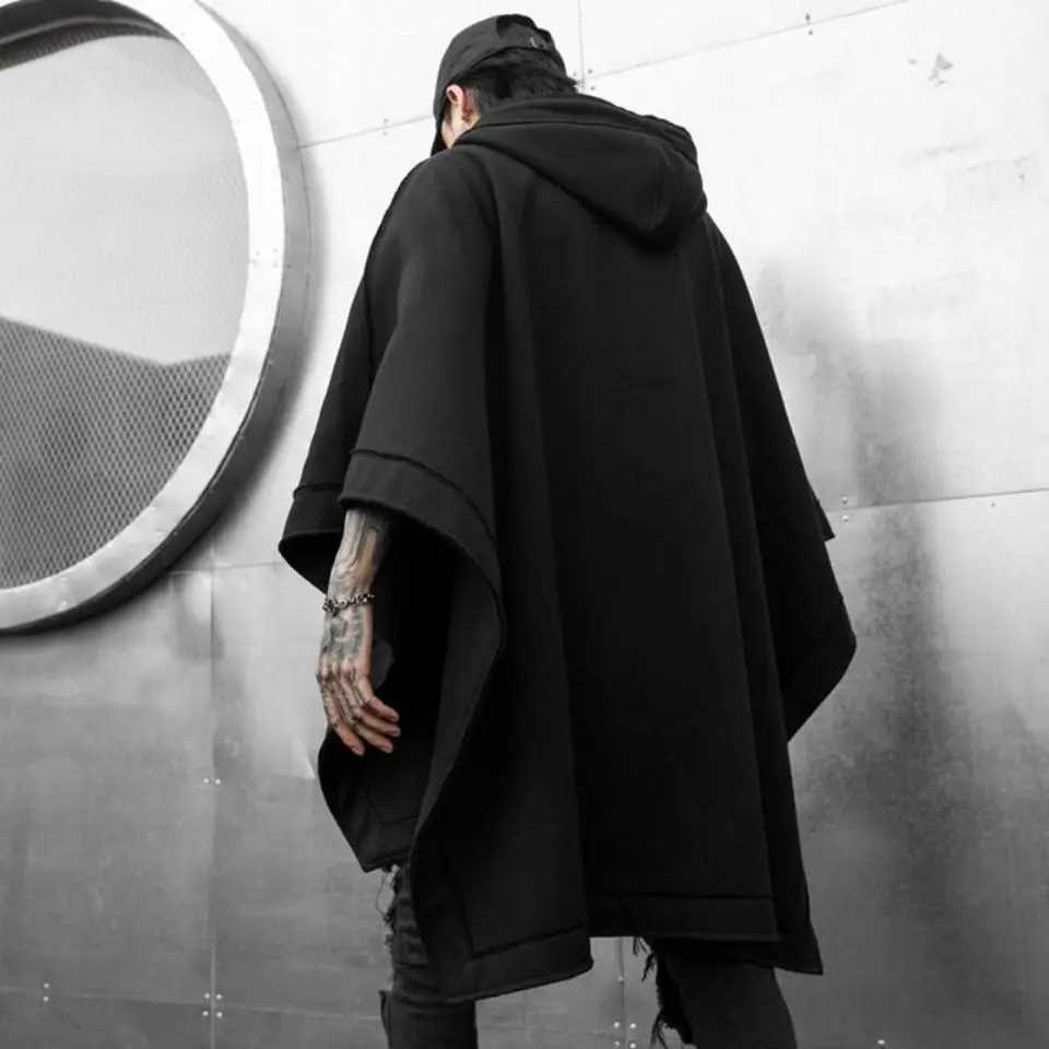 ARENS Techwear Black Oversized Hoodies Sweatshirt Baggy Trench Coat Anorak Men Goth Punk Japanese Streetwear Hip Hop Gothic Z250627