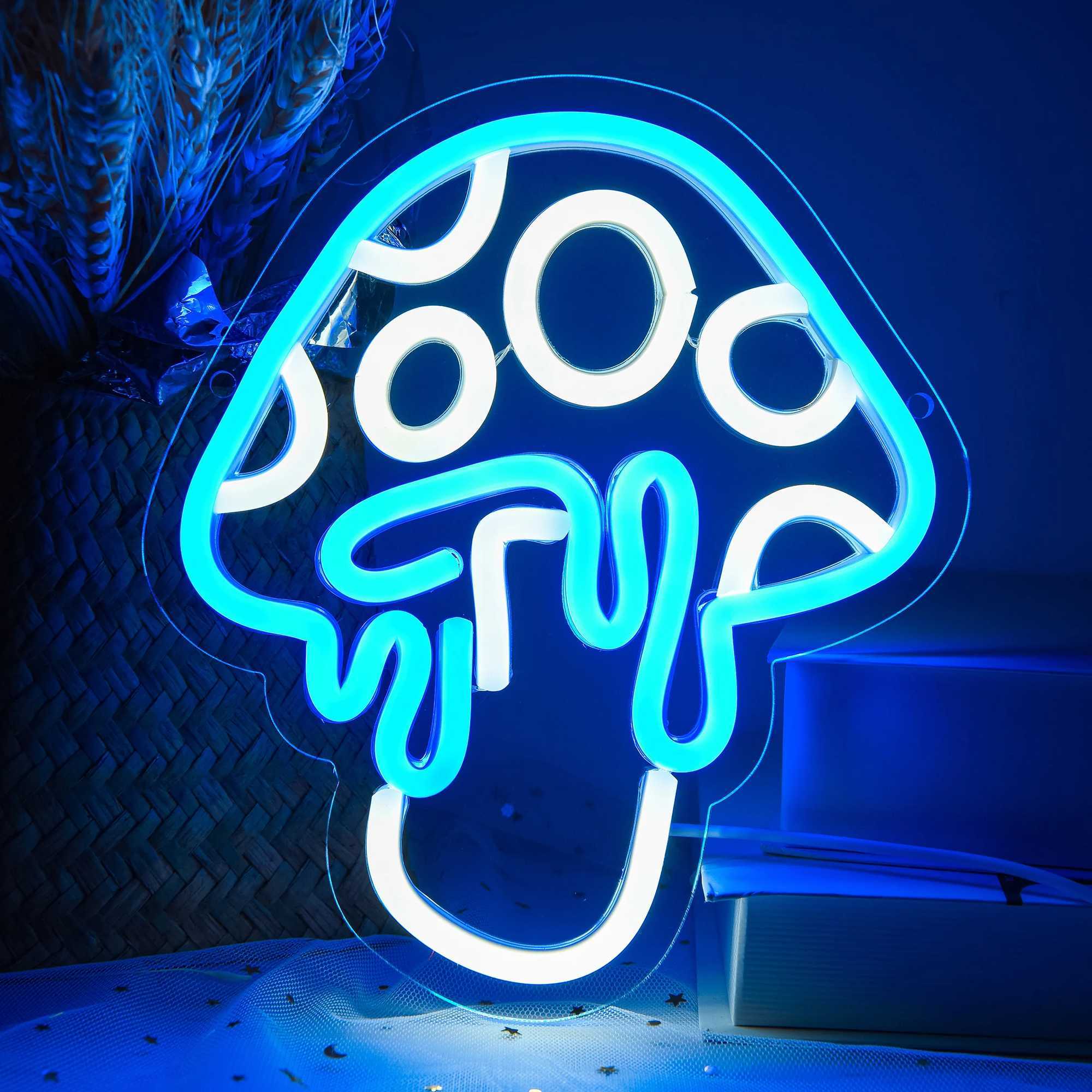 Mushroom Neon Sign Led Mushroom Neon Light 3d Wall Art Mushroom Night Neon Signs For Wall Decor Game Room Bedroom DecorXJ250626