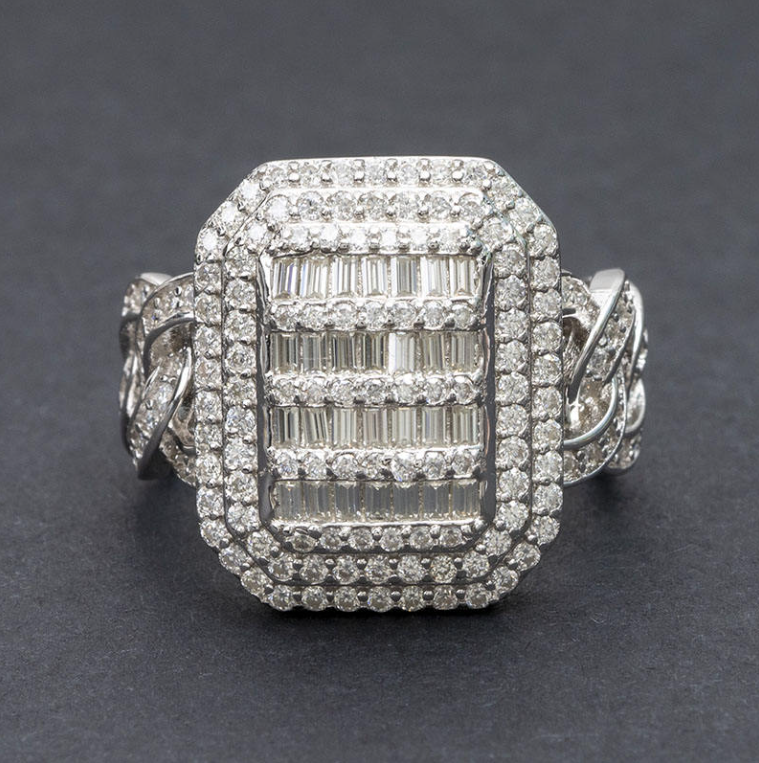 Gold Plated Solid 925 Sterling Silver Diamond Fashion Jewelry Hip Hop Men Rings Iced Out Moissanite Ring