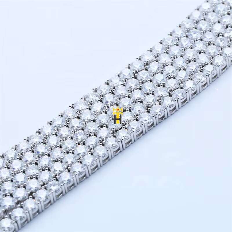 Classic Design Stylish Hip Hop Tennis Chain D Color Diamond Sterling Silver 4mm Moissanite Tennis Bracelet