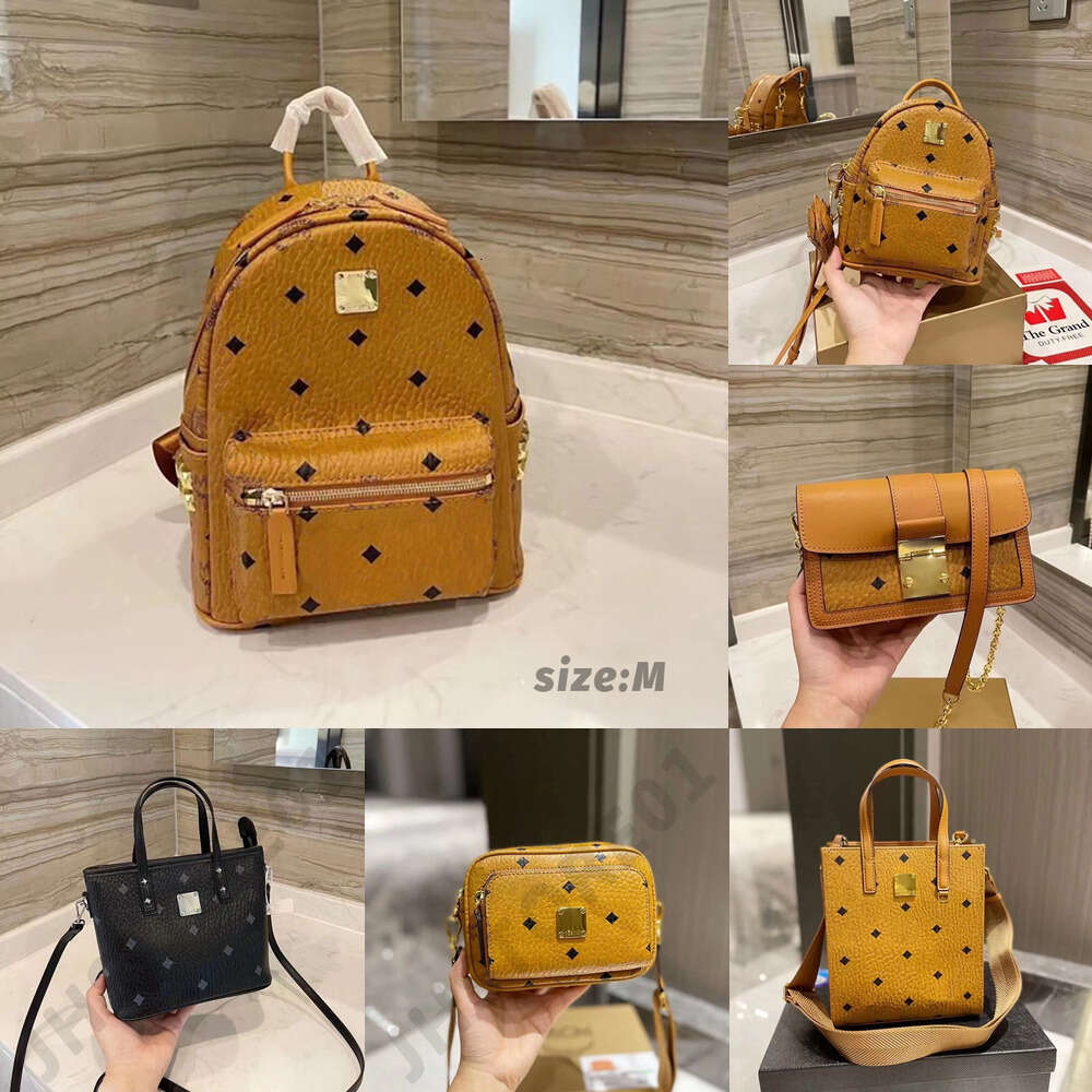 Top Quality Luxury Designer Backpack Real Leather Women Backpack Multiple Pocket Capacity Bag Crossbody Purse Shoulder Bag Ladies Tote Bag Mcmlies backpack