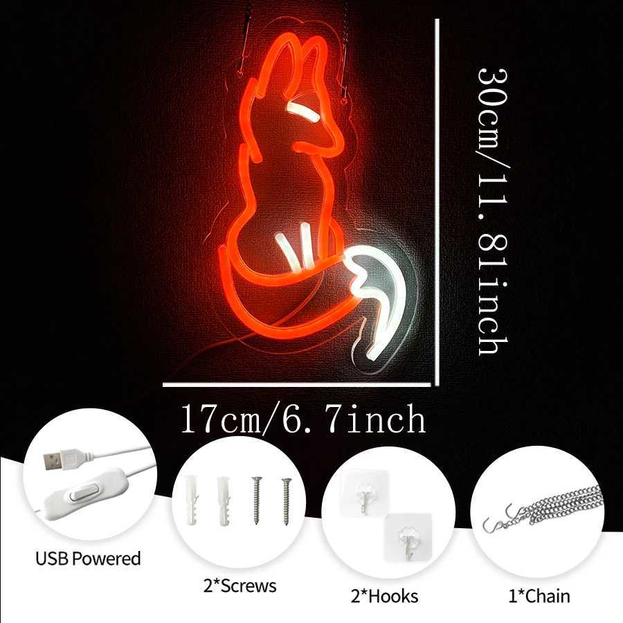 Fox Neon Sign Aesthetic Animal LED Sign Used for Home Living Room Study Game Room Art Decor USB Power Supply with Switch. XJ250626
