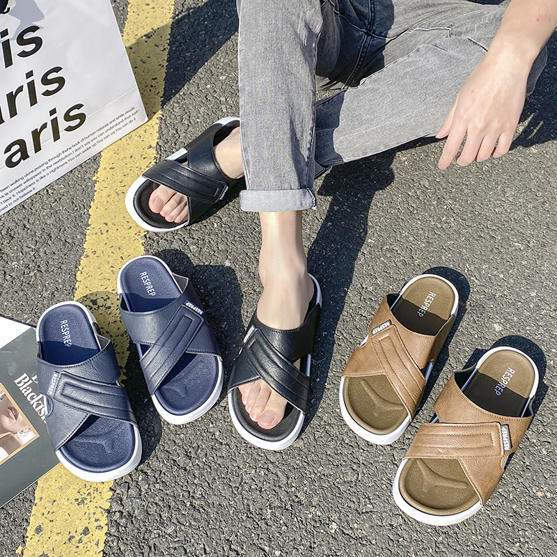 Stylish Mens Slip-On Leather Footwear: Comfortable Outdoor & Home Shoes Model 977-3