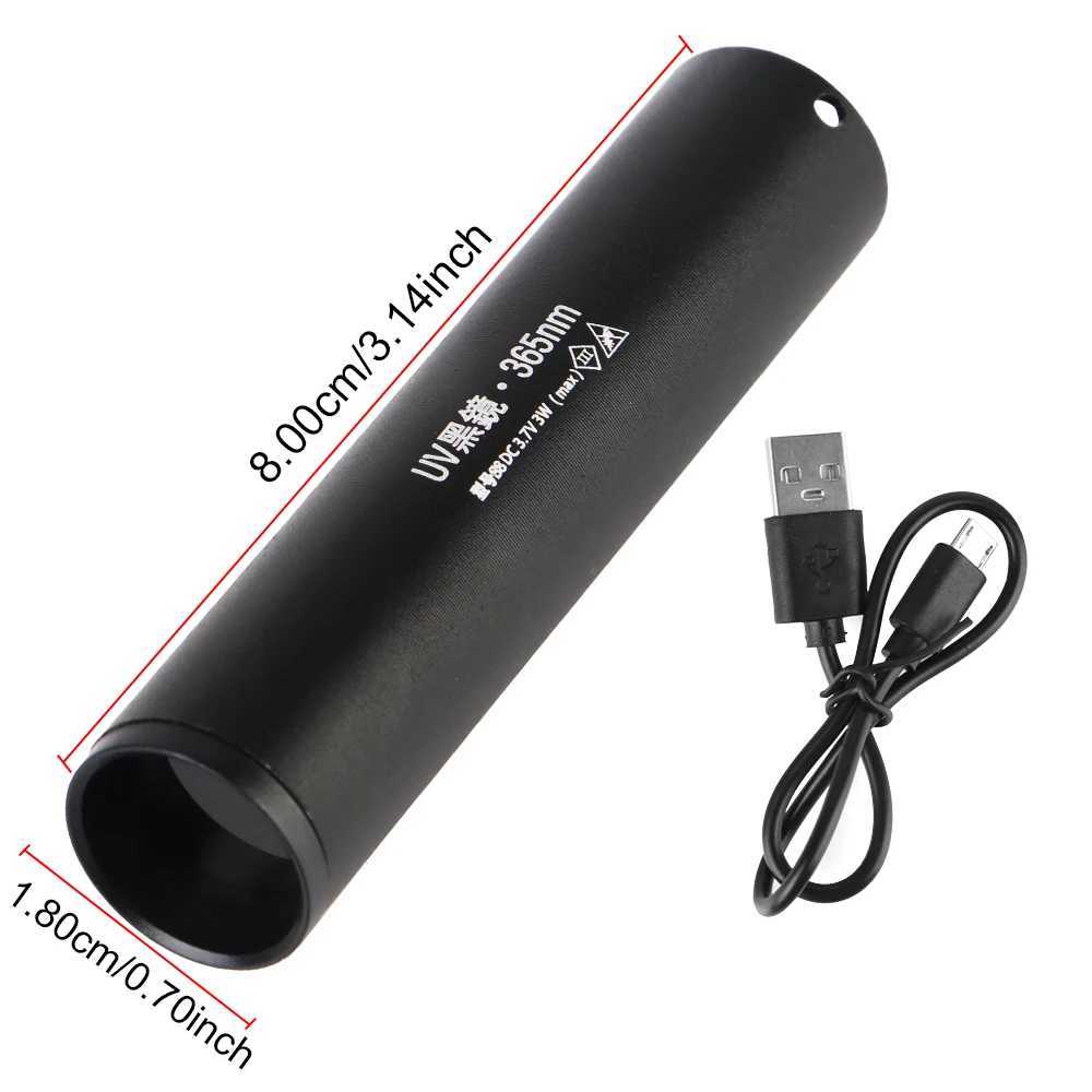 Ultraviolet Torch Black Light 3W USB Rechargeablec 365nm Cat tinea Money Ore Scorpion Detection Urine SV57 Pets UV Flashlight W250701
