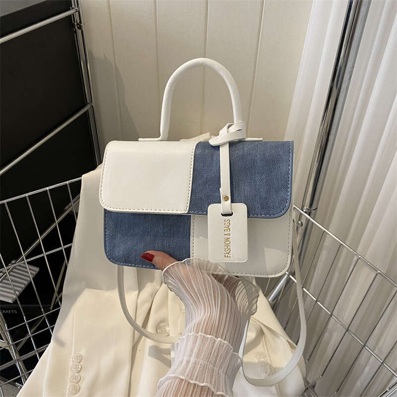 Niche Design Patchwork Small Square Women's High-end Feel 2025 Color-blocking New Free shipping Crossbody Fashion Shoulder Bag