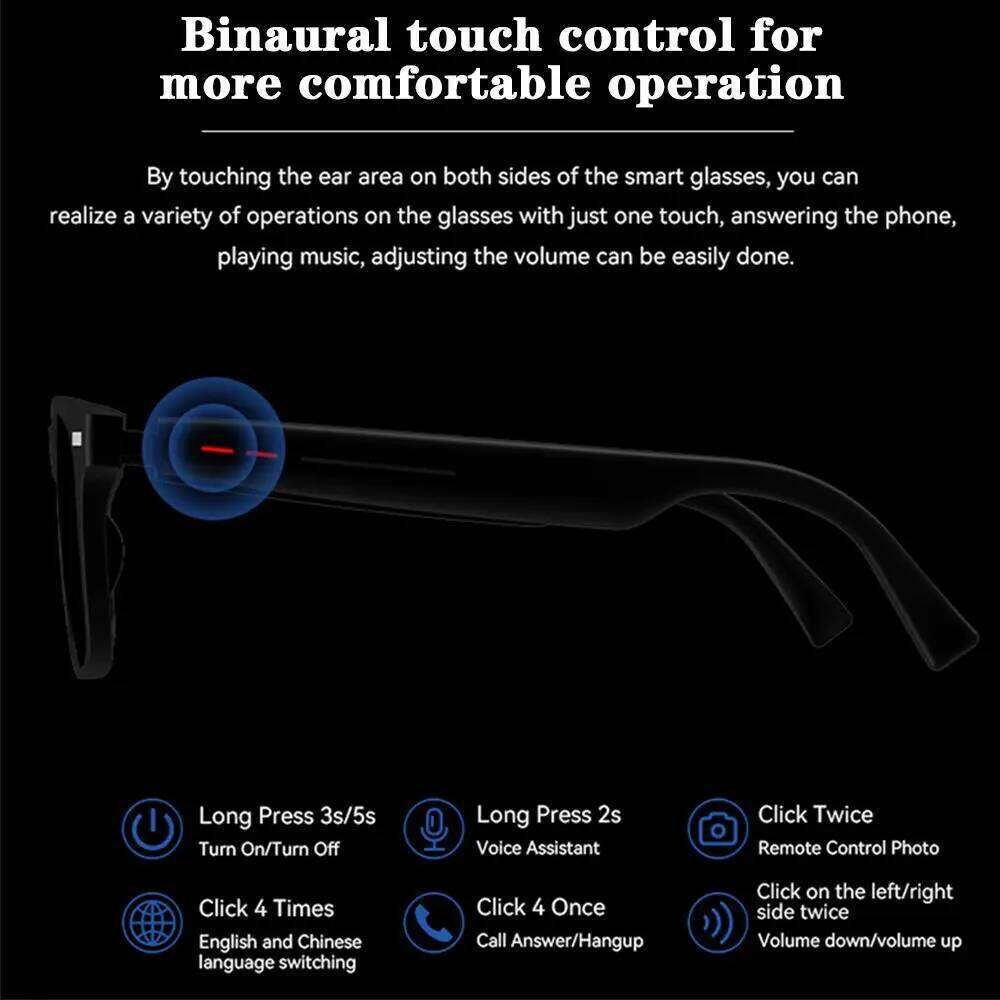 2025 NEW Men Answer/Reject Calls Bluetooth Music Playback Binaural Touch Control Smart Glasses