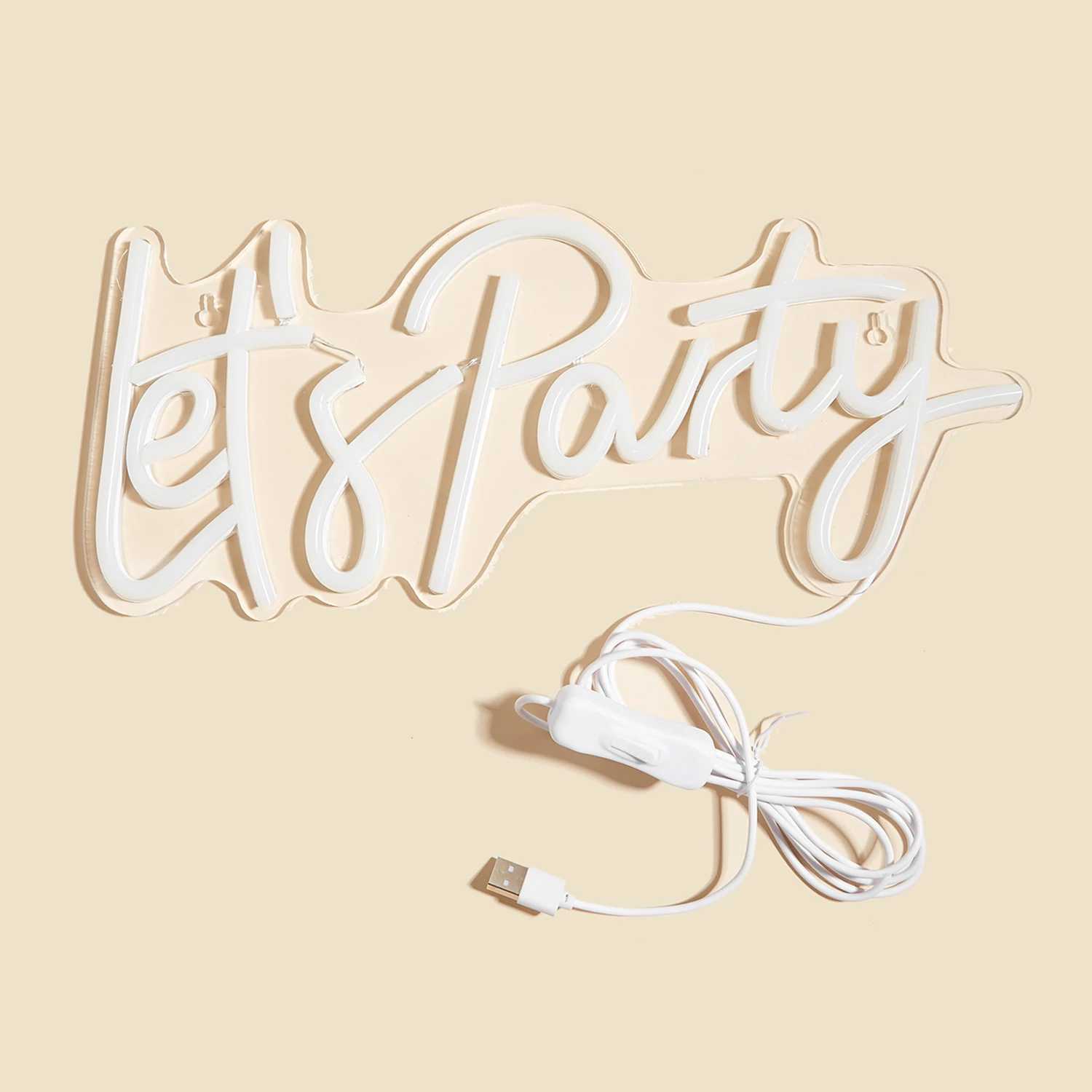Chi-buy LED Neon Lets Party USB Powered Neon Signs Night Light 3D Wall Art Game Room Bedroom Living Room Decor Lamp SignsXJ250626