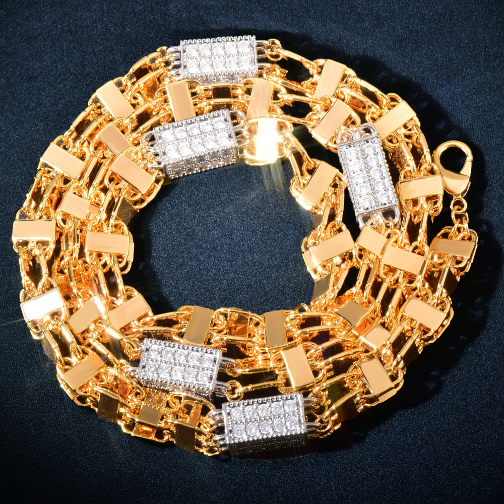 New Release Luxury VVS Moissanite Iced Out Hip Hop Square Box Chain Multi-Size High-Quality Statement Jewelry Passes the Diamond Tester