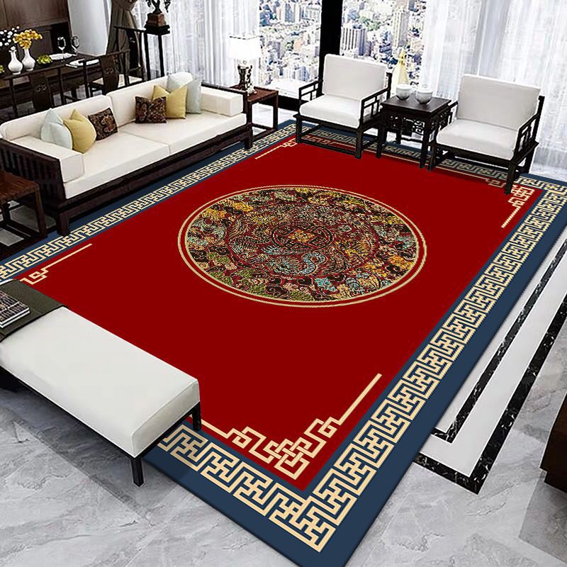 VIKAMA Chinese Living Room Sofa Coffee Table Crystal Pile Rug Bedroom Bedside Large Durable Dirty Resistant Rugs Home Decoration