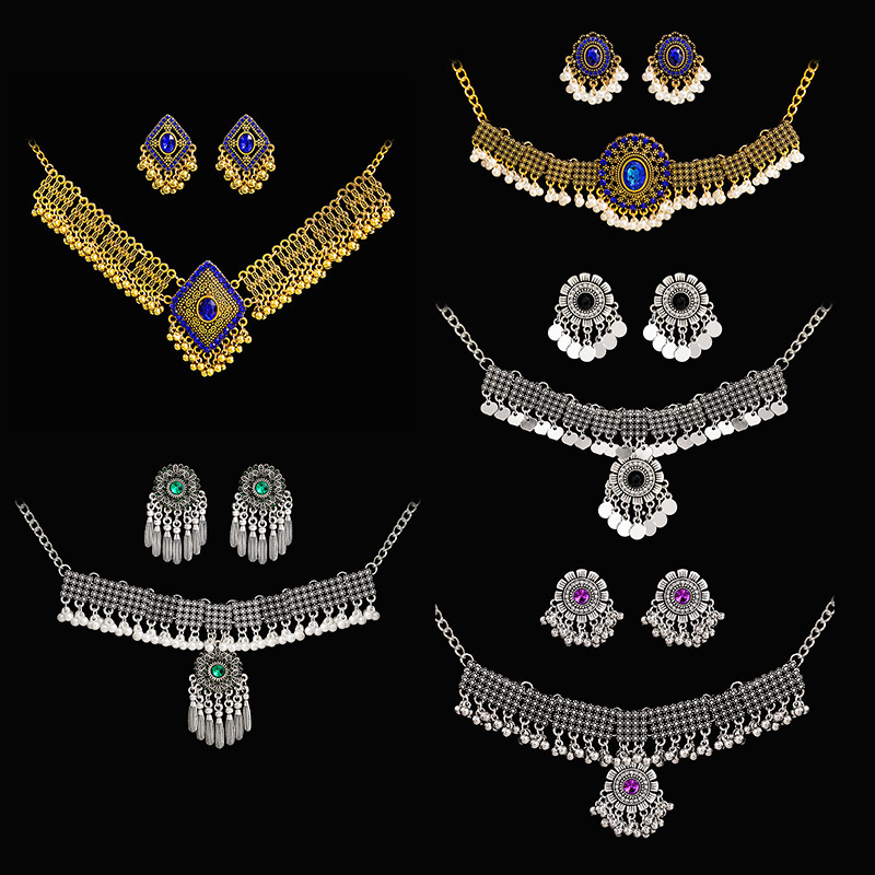 Necklace Earrings set Dubai Gold Color Jewelry Set for Women Wedding Party Jewelry Gifts N110817 240903