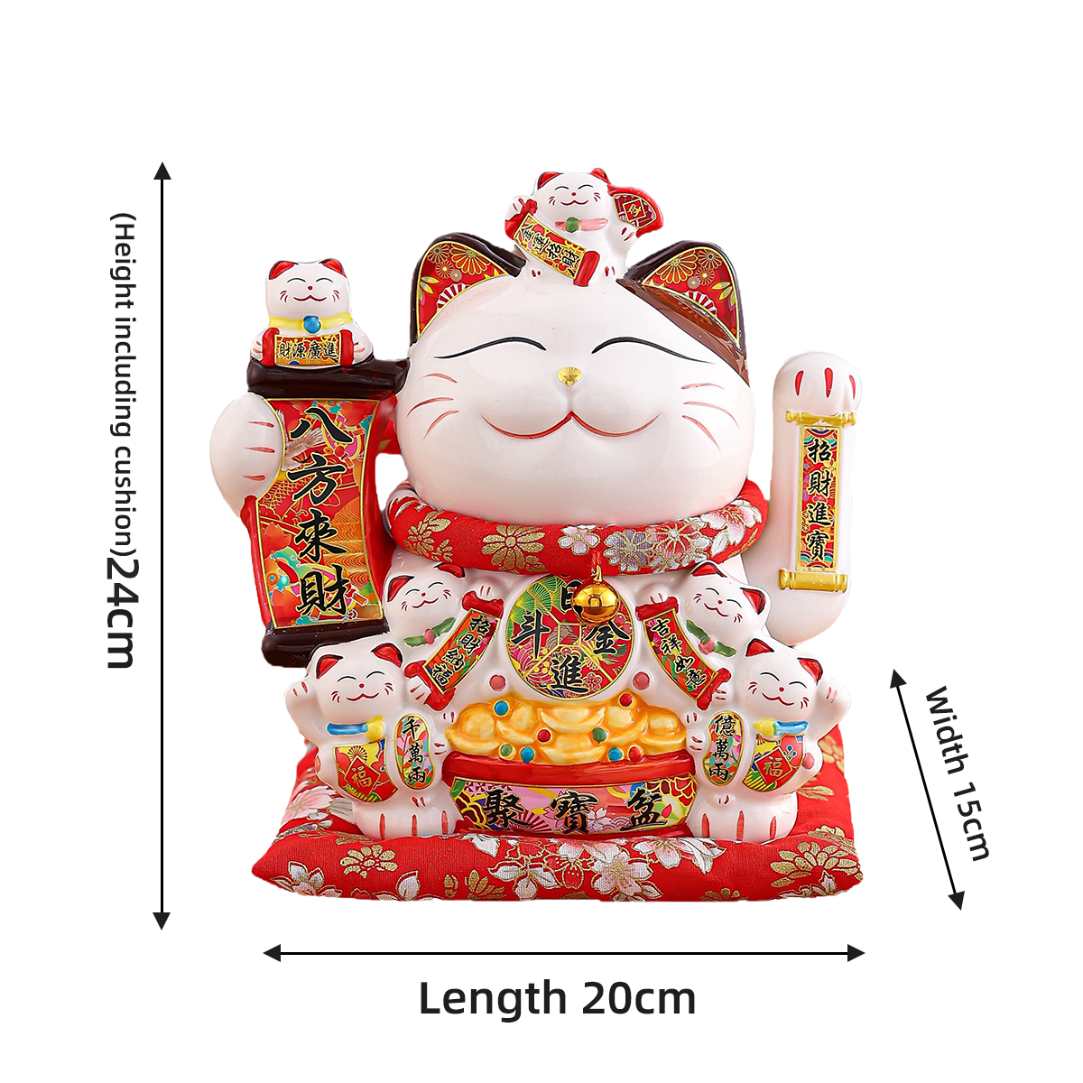 Sophisticated Ceramics Elegant Zhaocai Cat Figurine Perfect Accessory for Livin Rooms, Offices & Gift Giving Handcrafted Ceramic Decoration