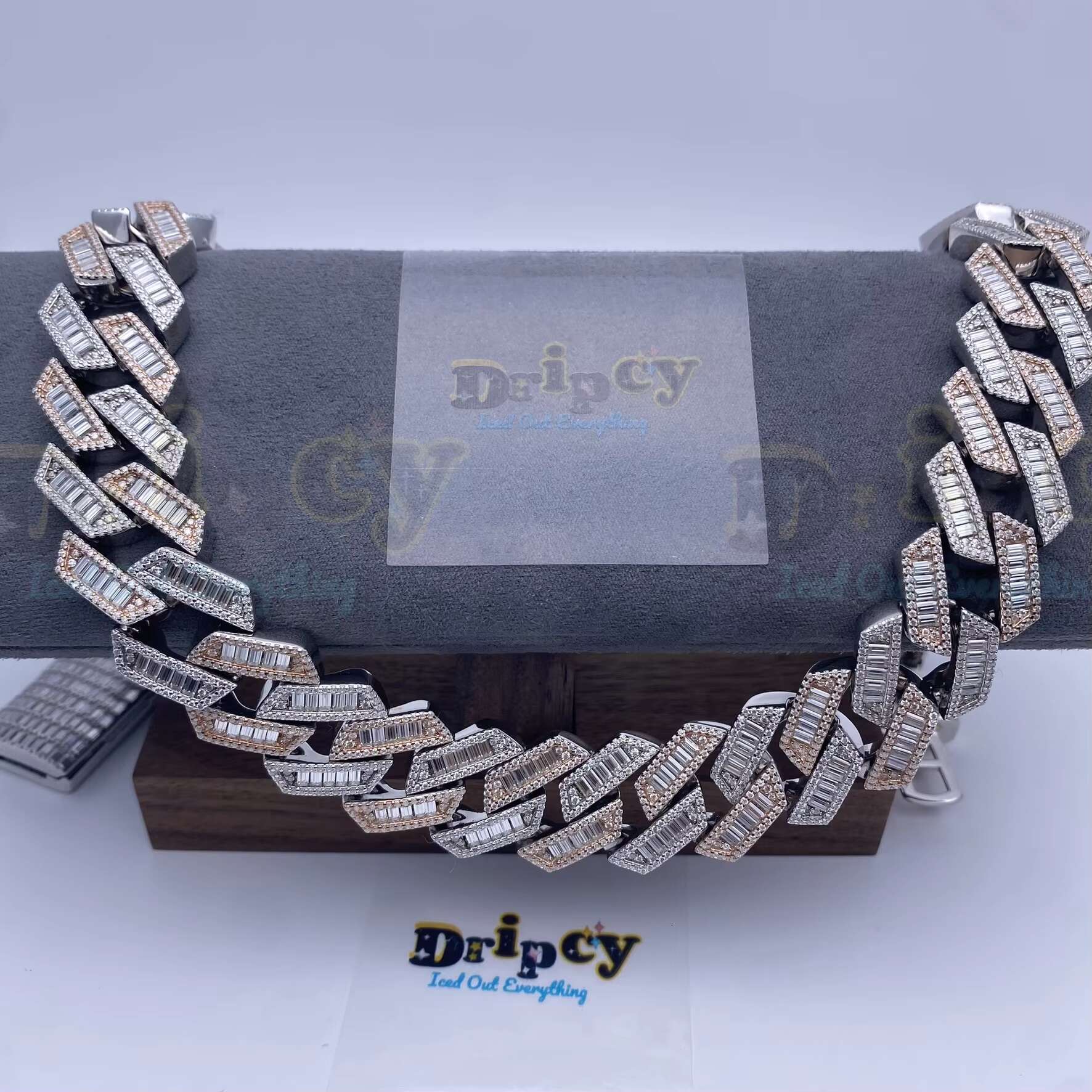 16MM Moissanite Vvs1 d Colour Cuban Link Chain Real Iced Necklace Hip Hop Pass Diamond Test