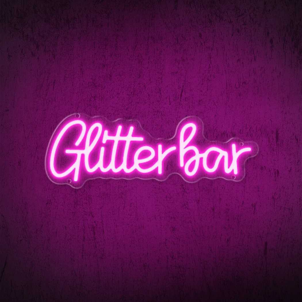 Glitter Bar Neon LED Sign for Bar Party Pub Clubs Bedroom Business Luminous Sign Neon wall decoration Room decor Lights XJ250626