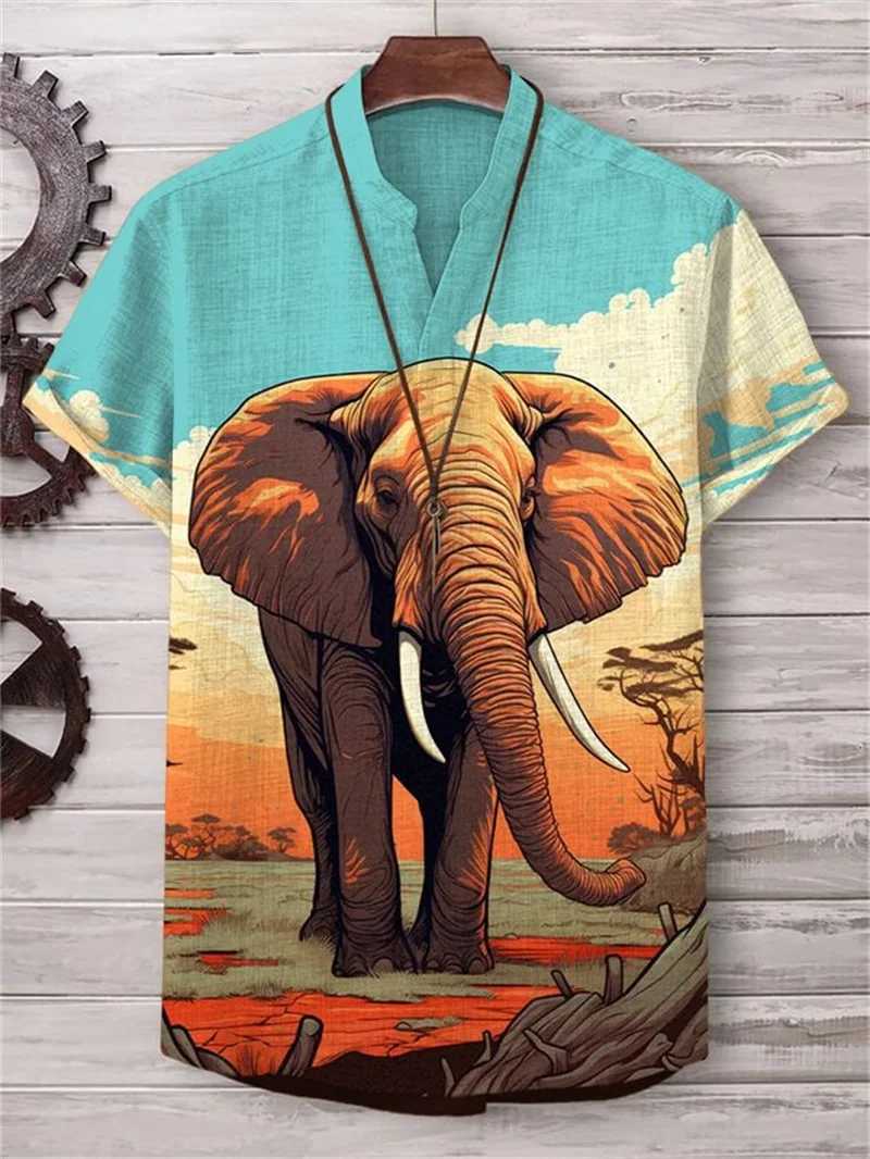 Mens Shirt Summer Casual Fashion Short Sleeved Loose Breathable Hawaiian Shirt mens Casual mens Clothing Top W250627