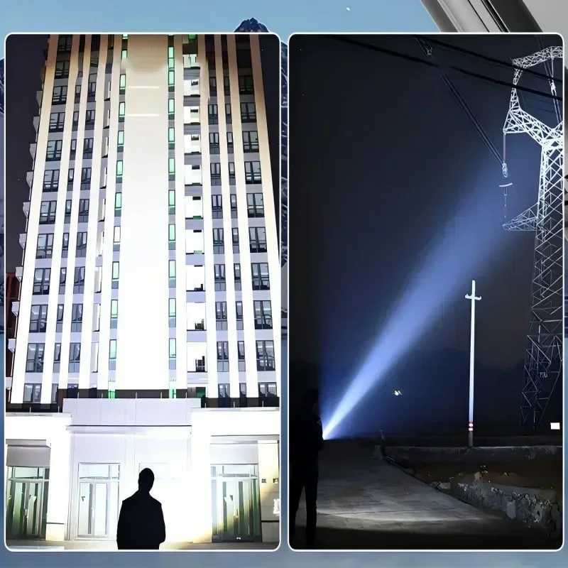 KDULIT High Power Rechargeable LED Flashlight Ultra Strong Powerful Torch Light Built-in Battery Tactical Flashlight for Outdoor W250701