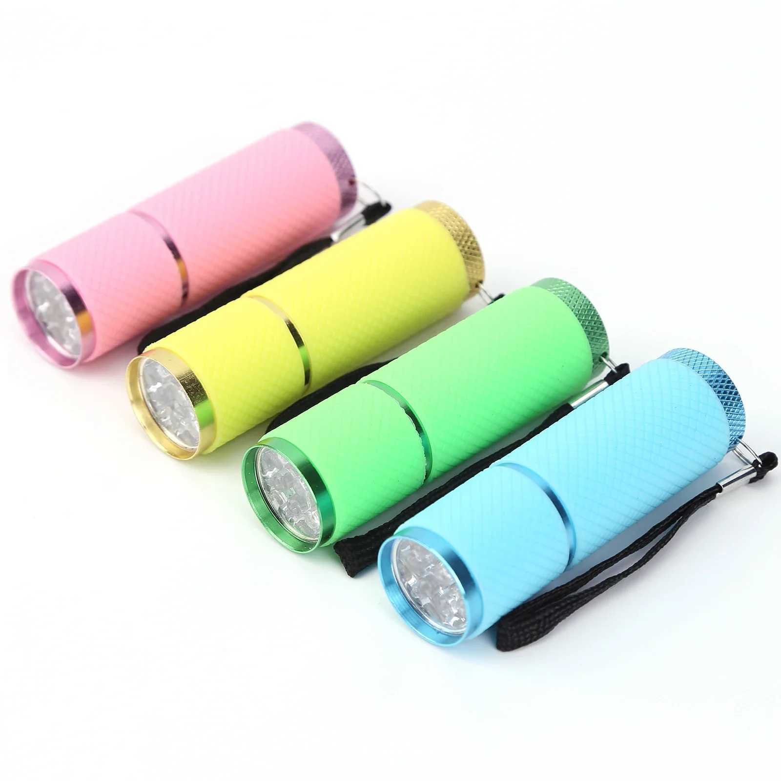 Mini Torch 9 LED Flashlight For Children Adults Aluminum Alloy Night Fishing LED Torch with Lanyard Outdoor Camping Light W250701