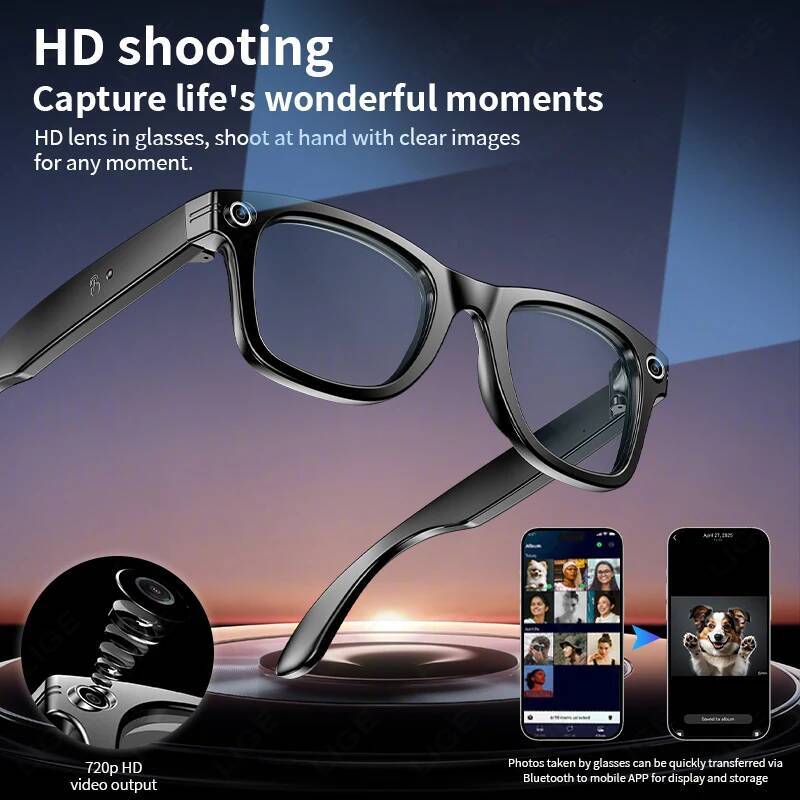 Smart Recording Videos AI Photo Recognition Answer Translation 260Mah Large Battery Ip65 Waterproof Bluetooth Glasses