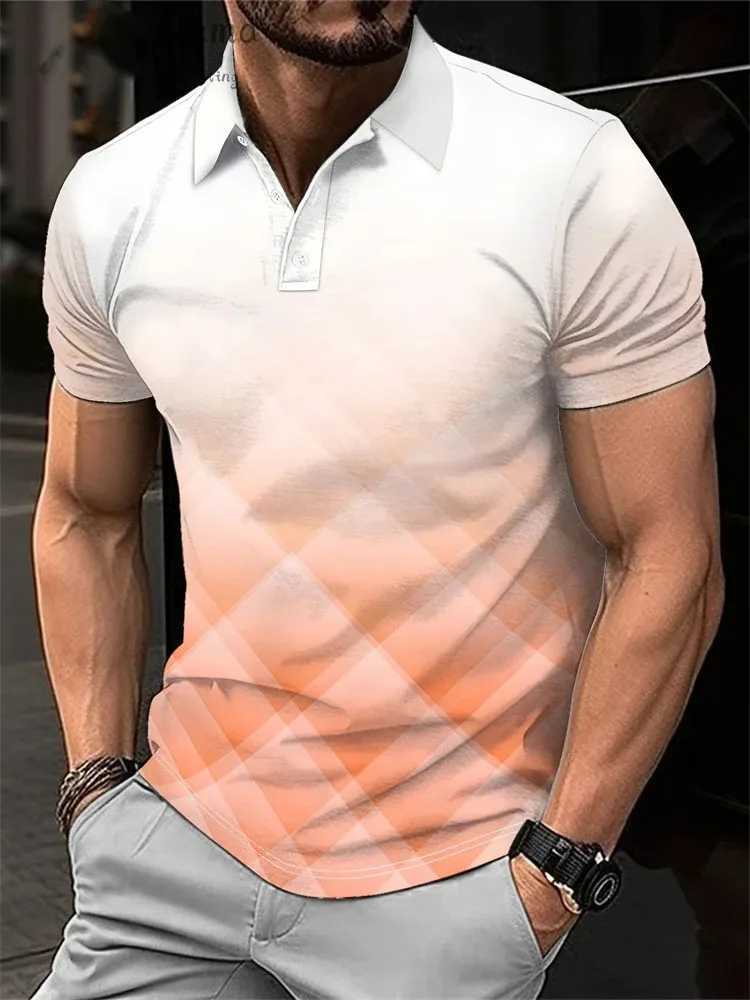 Simple Print Mens Polo Shirts Harajuku Shirts for Men Fashion Casual Polo T-shirt Mens Short Sleeve Polo Shirts Mens Clothing W250627