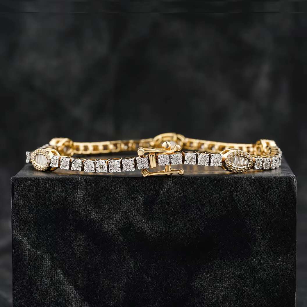 Sophisticated Fully Iced Out Moissanite Diamond Tennis Bracelet with Sparkling Elegant for Sale