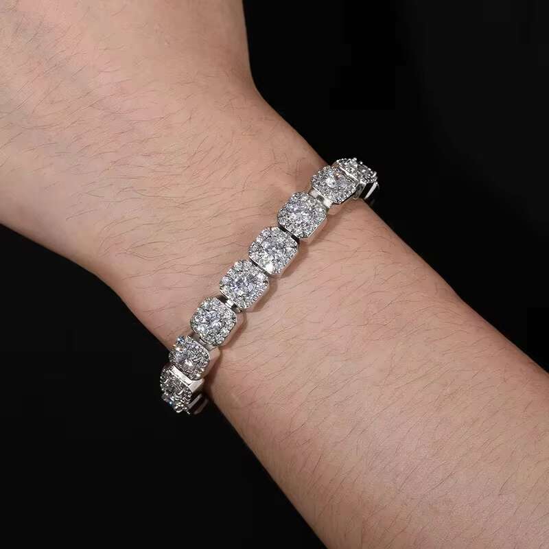 Unisex Luxury Moissanite Diamond Bracelet in 925 Sterling Silver for Women Men Hip Hop Fine Jewelry