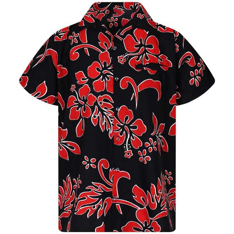 Mens shirt lapel summer short-sleeved Hawaiian personalized pattern 3D printing daily casual work vacation comfortable design W250627