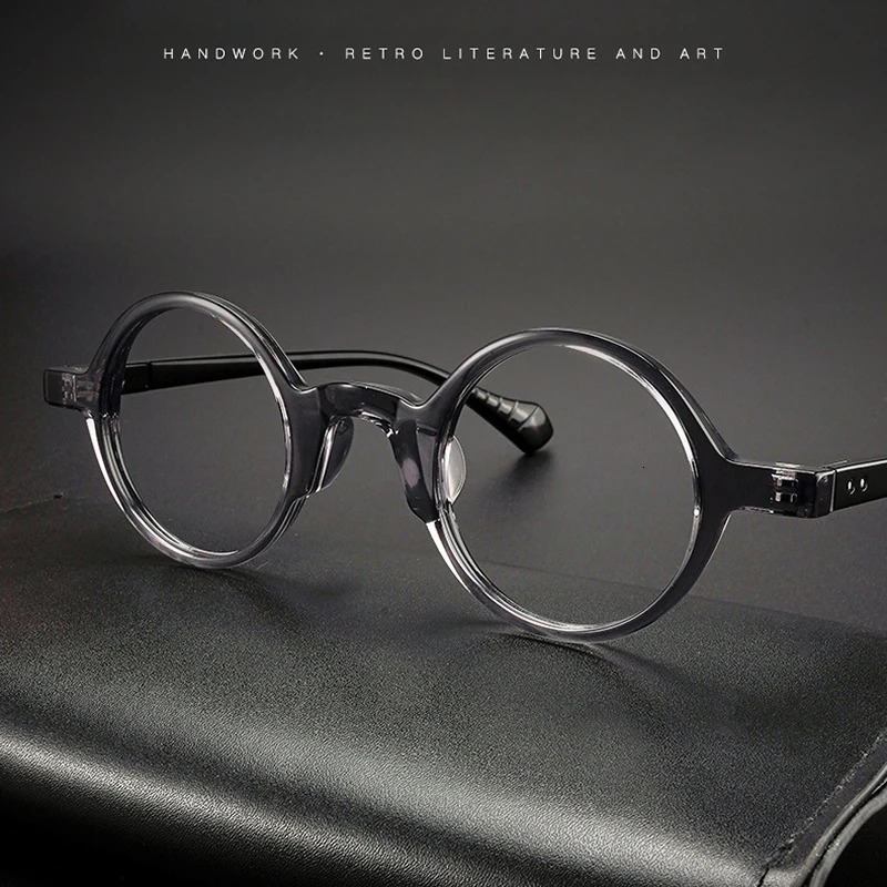 Japanese Vintage Large round Frame Acetate Glasses Frame Men Myopia Optical Eyeglasses Frame Women Eyewear 250625