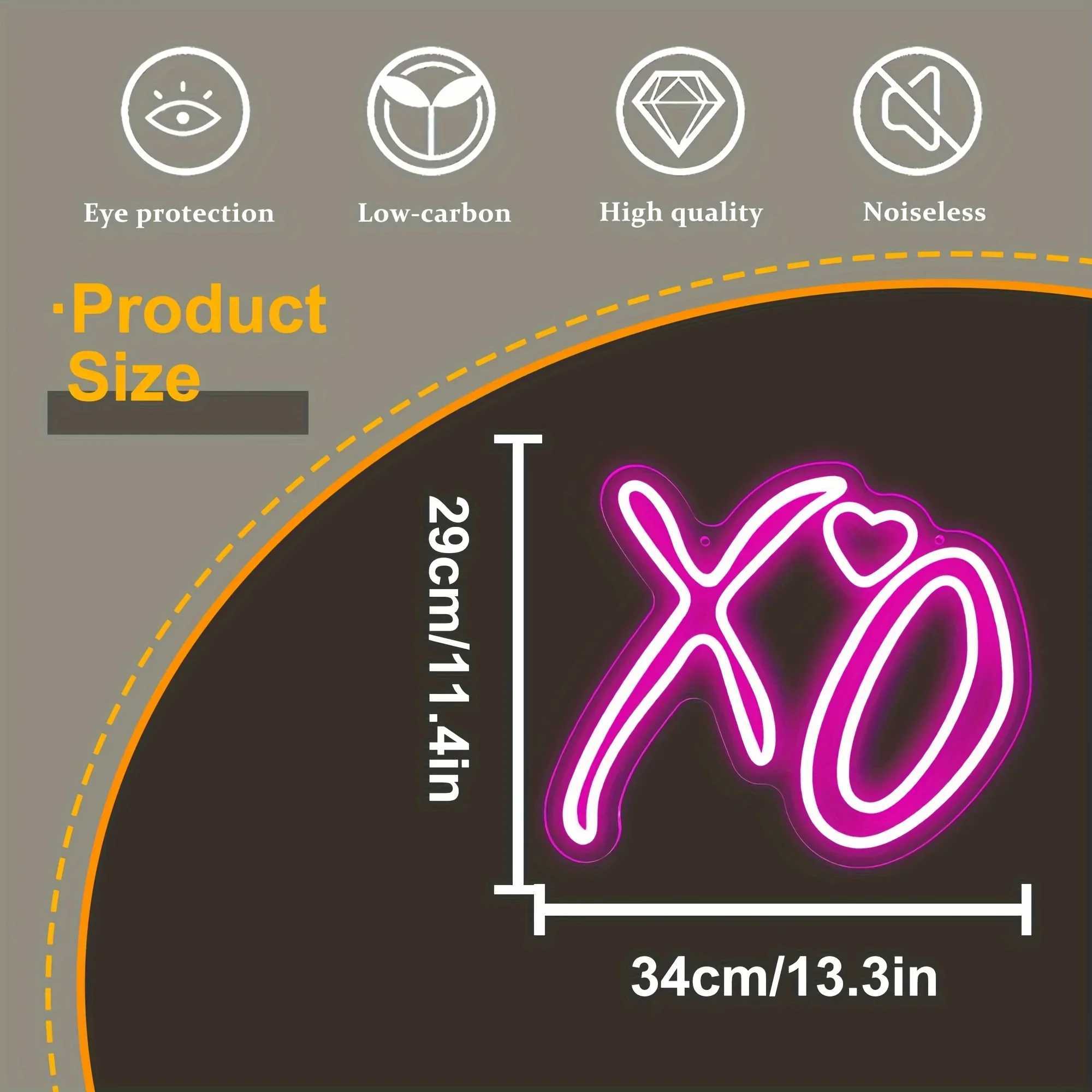 XO Heart Neon Signs Light For Wall DecorLED Signs For Bedroom Love Signs Wedding Wall Hanging Neon DecorXJ250626