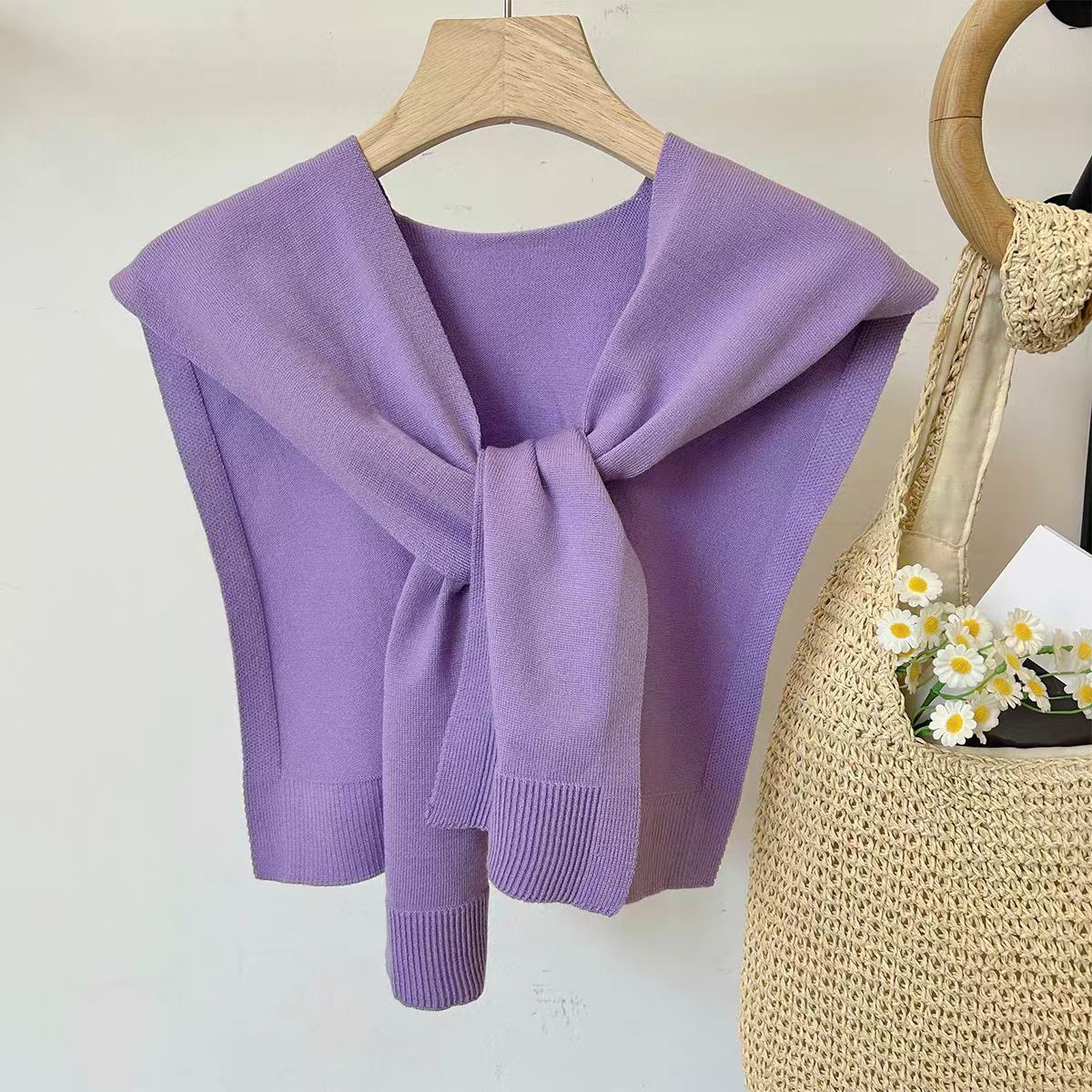 K1150 2025 new fashion high-end casual versatile shawl outerwear women's spring and summer thin air-conditioned room knitted shawl