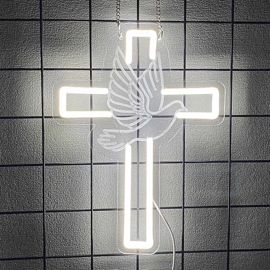 Believe in Kindness Neon Sign for Wall Decor Cross Led Neon Signs Light Up Sign Room Decor Be Kind Neon Lights Sign USB Powered XJ250626