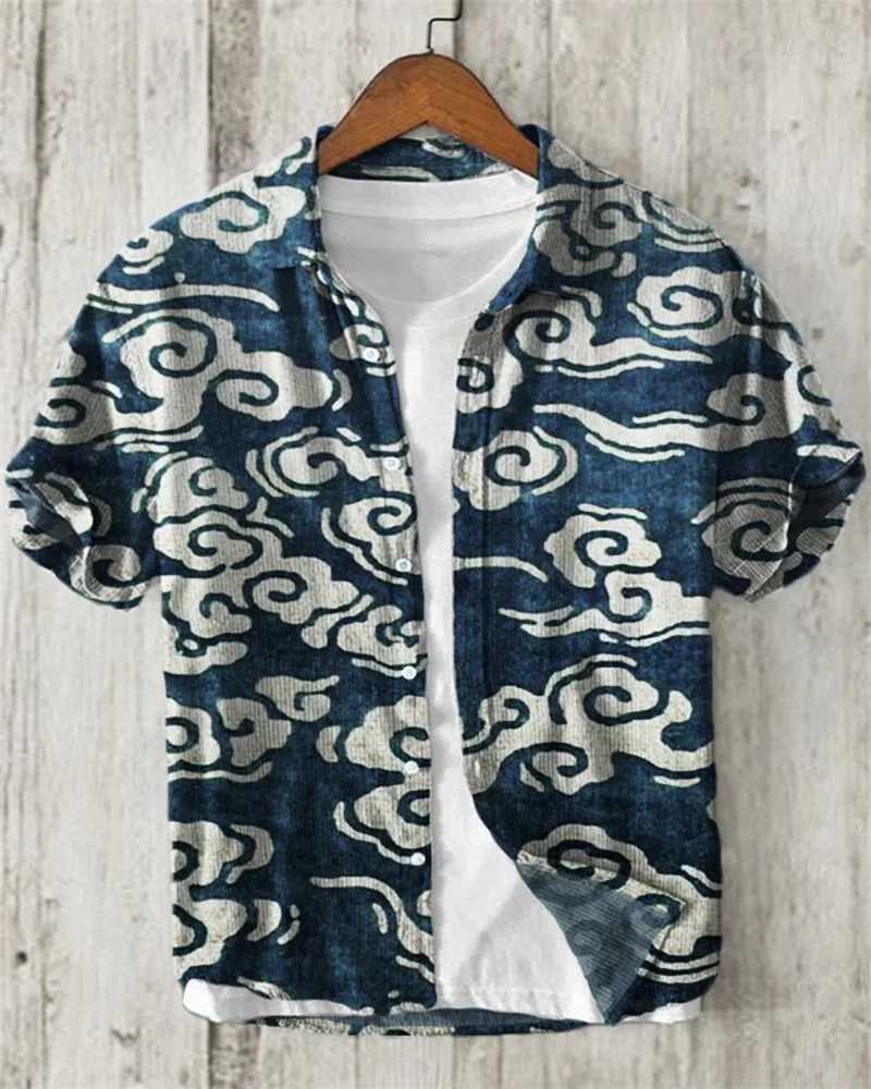 Mens Shirt Comfortable Breathable Short Sleeve Shirt Oversized Design Mens Summer Hawaiian Shirt S-5XL W250627