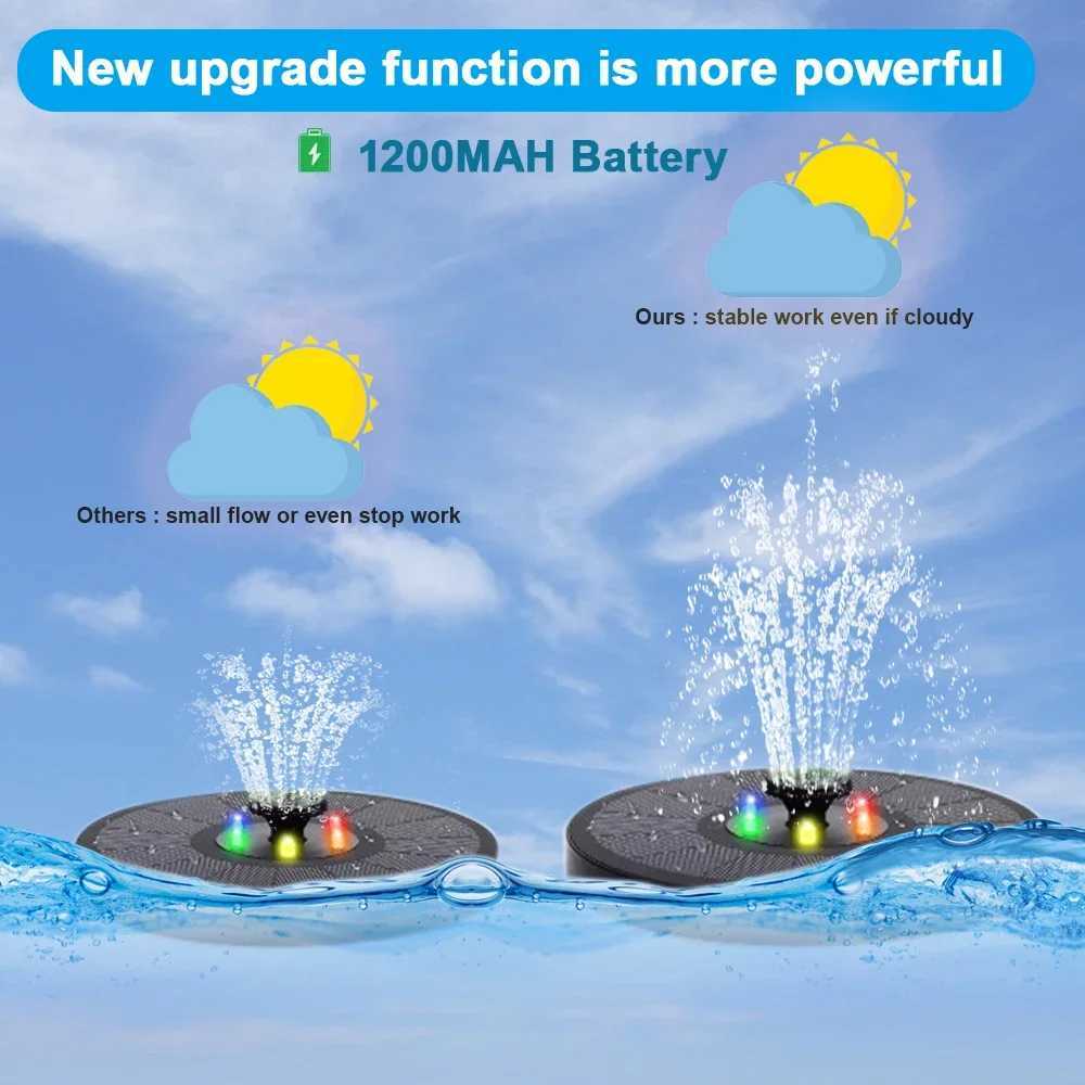 Floating Solar Bird Bath Water Fountain Lights Garden Waterfall Fountain Pond Solar Panel Powered Water Pump Garden Decoration X250627