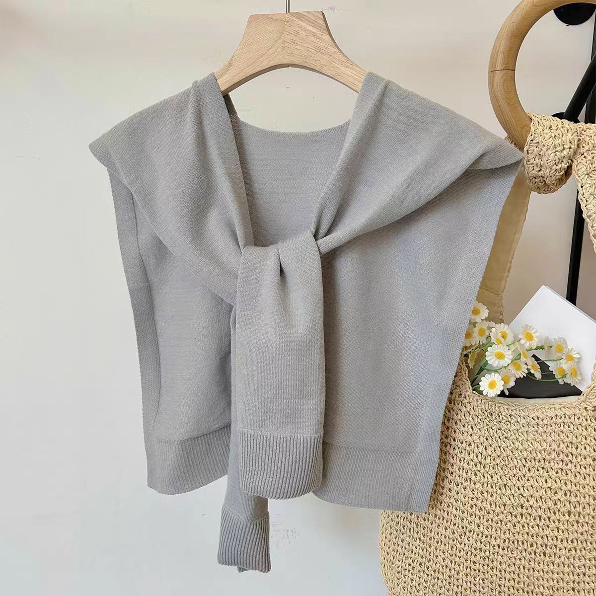 K1150 2025 new fashion high-end casual versatile shawl outerwear women's spring and summer thin air-conditioned room knitted shawl