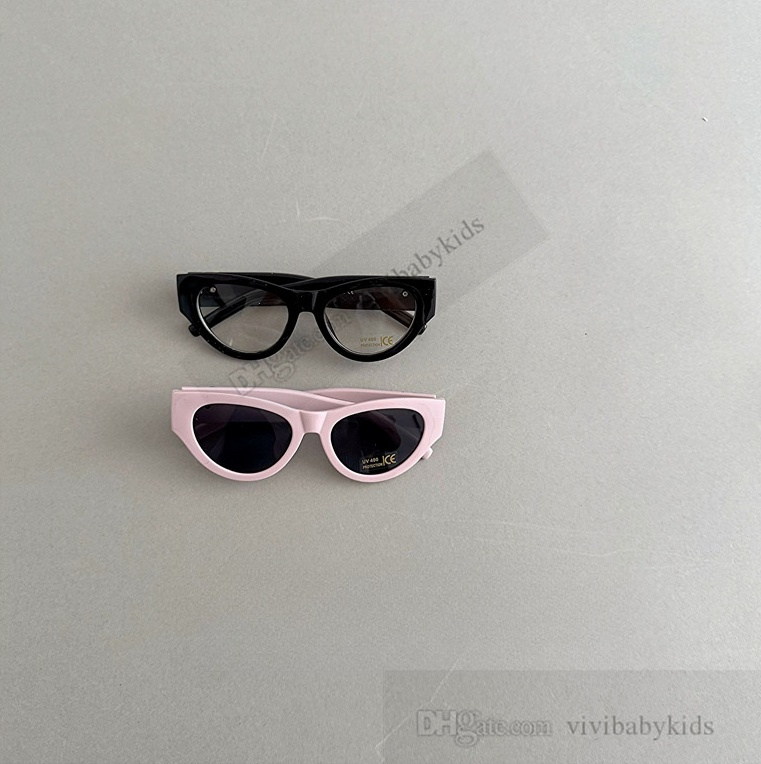 Lady style Kids cat eye INS girls leopard metal letter sunglasses summer children Uv 400 goggles beach sunblock shade S4237 Z260305