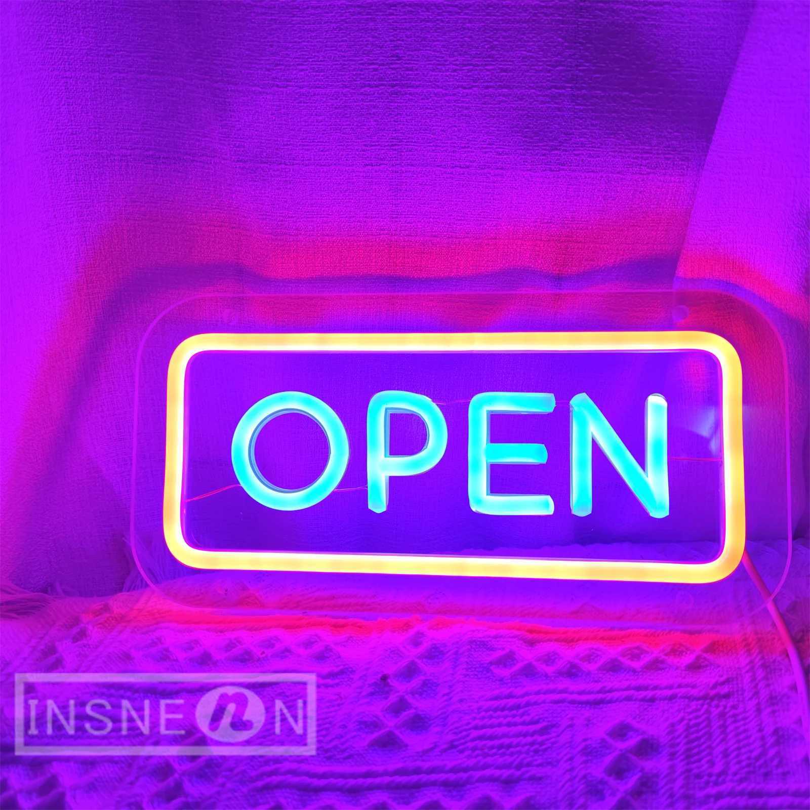 Open Neon Led Sign Store Neon Light Shop Open Letter Sign Wall Hanging Opening Signs Room Wedding Decoration Neon Lamp Sign XJ250626